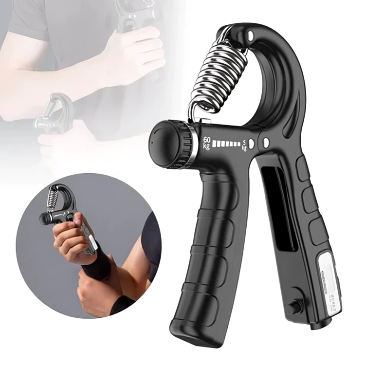 Automatic Counting Hand Gripper Adjustable Resistance Automatic Counting Non-Slip Hand Grip Strength Trainer Fingers Wrist Forearm Exerciser Workout Gear Home Gym Exercise Equipment Hand Gripper 5-60KG Automatic Non-Slip hand strengthen